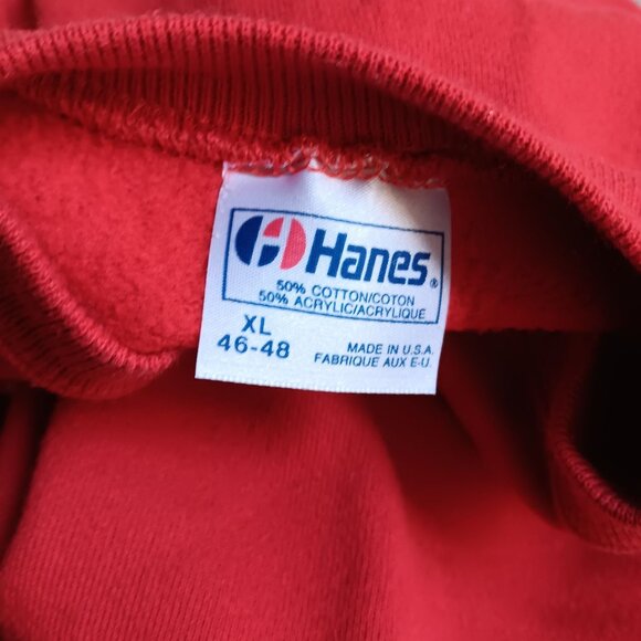 Vintage 90's Hanes Red Sweatshirt XL Rock County Cancer Society Windmill USA - Picture 2 of 6